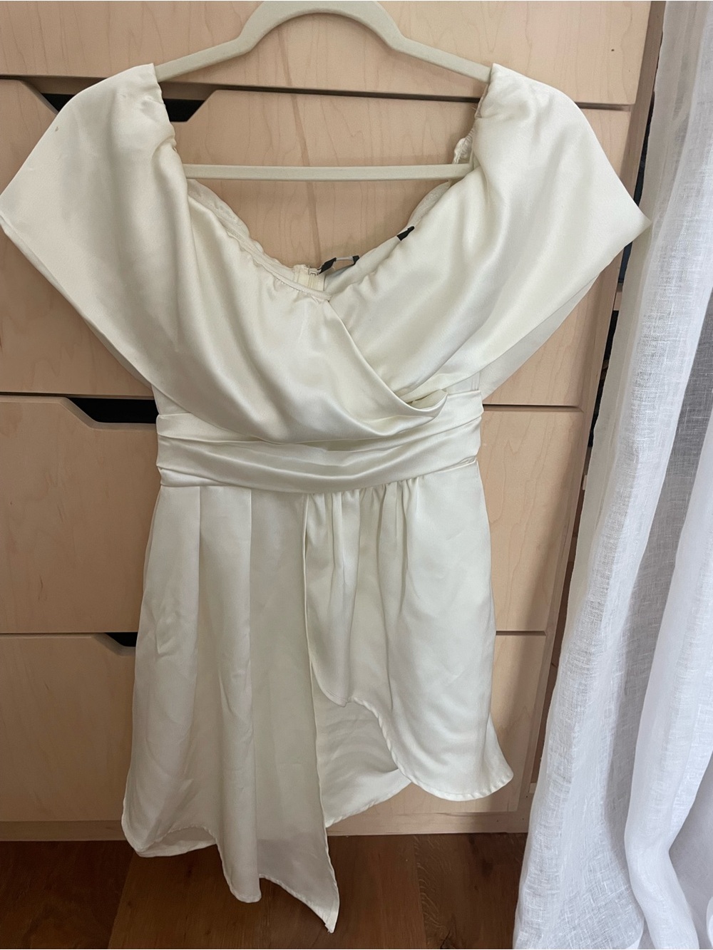 Lulu's Ivory Off-the-Shoulder Short Wedding Dress - Picture 10 of 11
